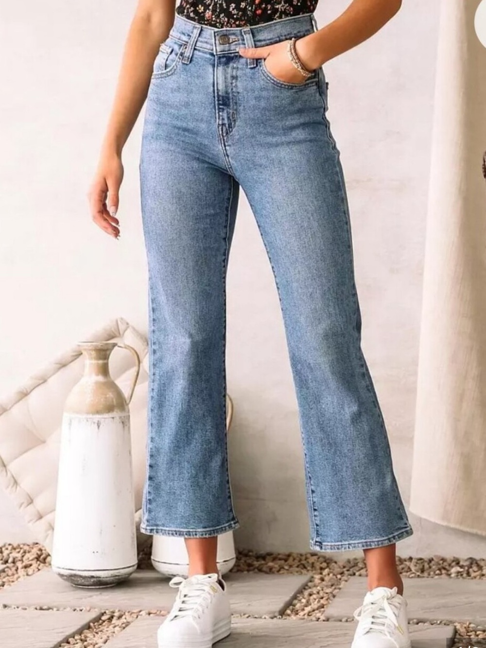 Levi's Light Blue Cropped Flare Jeans